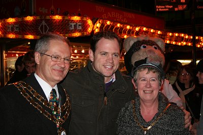 Kyran Bracken with the Mayor and Mayoress